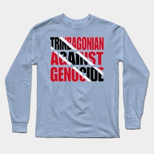 Trinbagonian Against Genocide - Flag Colors - Back Long Sleeve T-Shirt
